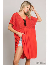 Load image into Gallery viewer, Lace Contrast Swim Cover Up