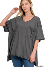 Load image into Gallery viewer, Oversized Pocket Top- Ash Grey