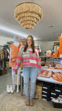 Load image into Gallery viewer, Hot Pink Color Block Sweater