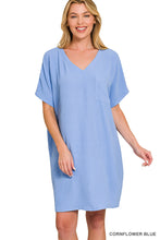Load image into Gallery viewer, Cornflower Woven Pocket Dress
