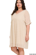 Load image into Gallery viewer, Swiss Dot Babydoll Dress- Sand Beige