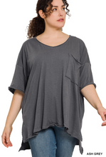 Load image into Gallery viewer, Oversized Pocket Top- Ash Grey