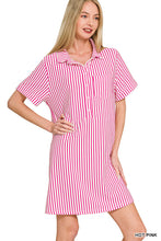 Load image into Gallery viewer, MB Red Stripe Button Dress