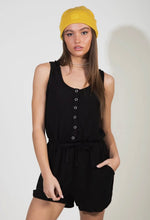 Load image into Gallery viewer, Black Button Down Romper