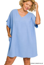 Load image into Gallery viewer, Cornflower Woven Pocket Dress