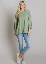 Load image into Gallery viewer, Greenery Cotton Oversized Pullover Top