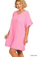 Load image into Gallery viewer, Candy Pink Woven Pocket Dress