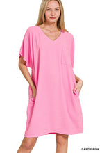 Load image into Gallery viewer, Candy Pink Woven Pocket Dress