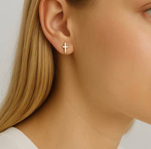 Load image into Gallery viewer, PREORDER CROSS STUD EARRINGS